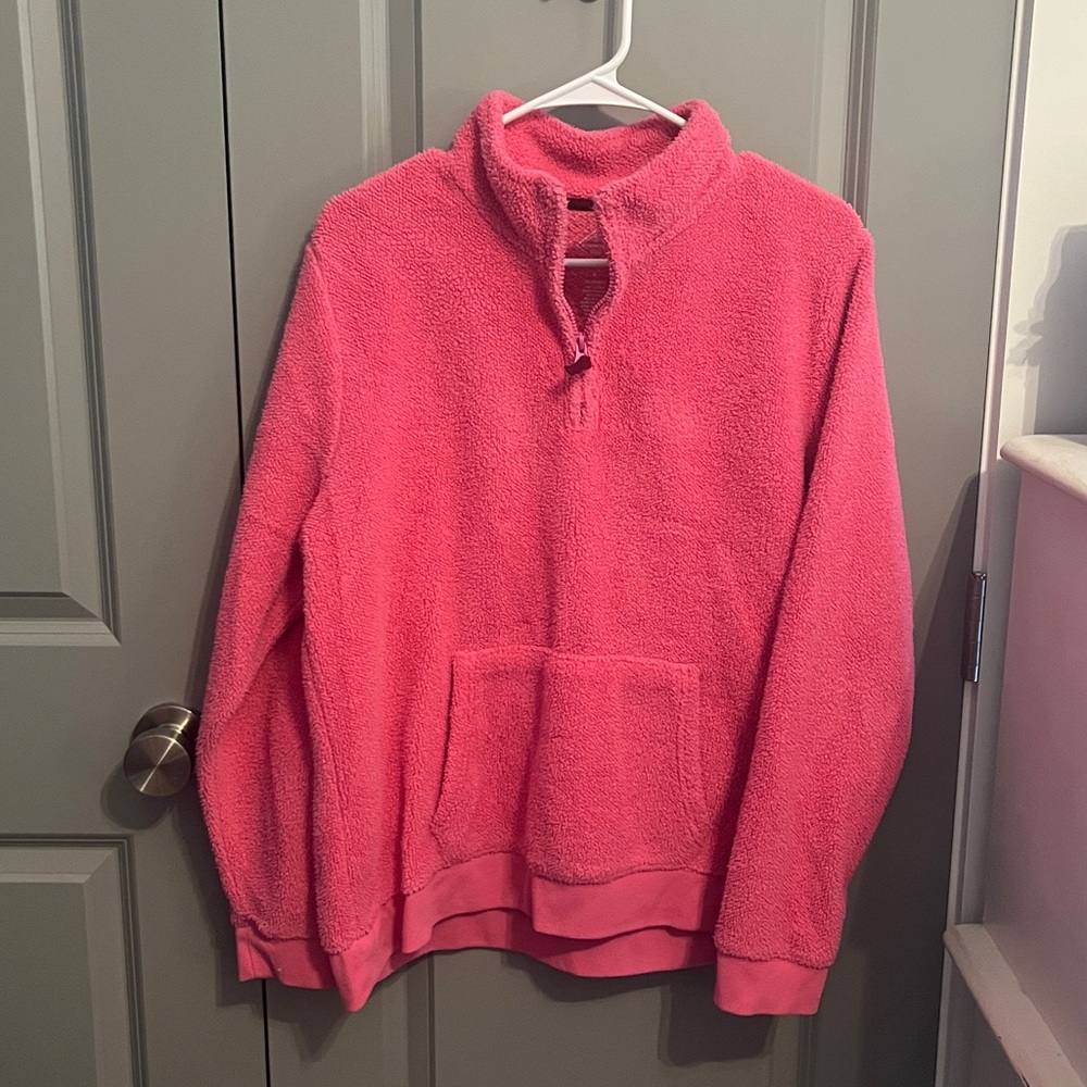 St. John’s Bay Pink Fleece Quarter-Zip Pullover Hoodie